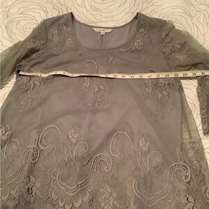 Lace grey top.